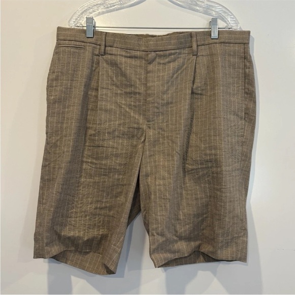 Banana Republic Brown Striped Linen Blend 11” Shorts Mens Size 36 - Picture 1 of 4